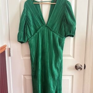 Anthropologie Emerald Green Midi Dress